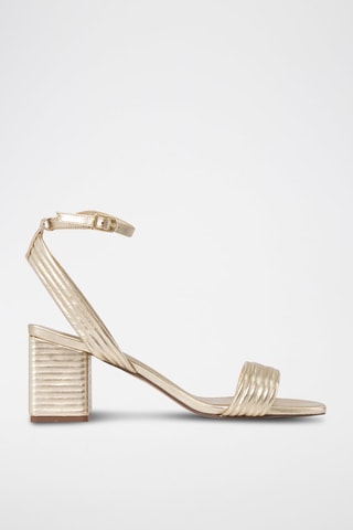 Sandálias de salto em couro - Dourado - IKKS