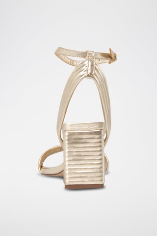 Sandálias de salto em couro - Dourado - IKKS