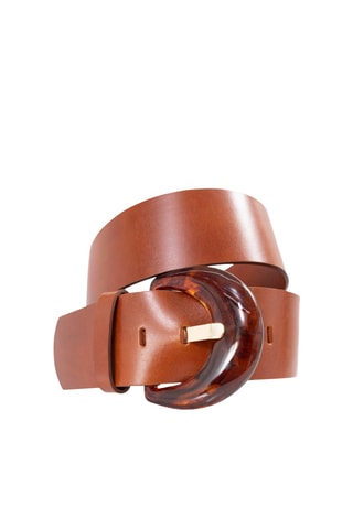 Cinto em couro - Castanho-claro