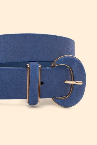 Cinto em nobuck - Azul-celeste