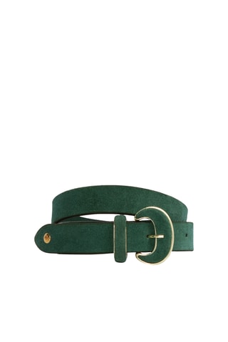 Cinto em nobuck - Verde-escuro