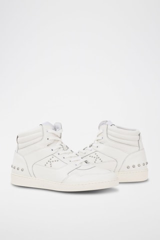 Sapatilhas subidas em couro de vitelo - Branco - IKKS