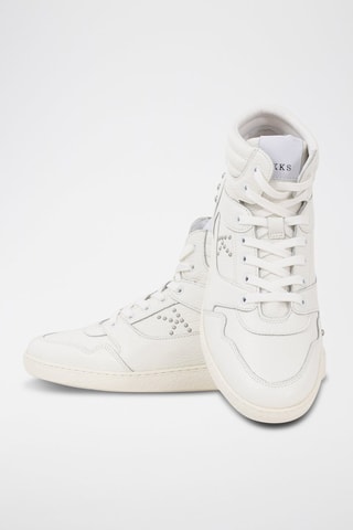 Sapatilhas subidas em couro de vitelo - Branco - IKKS