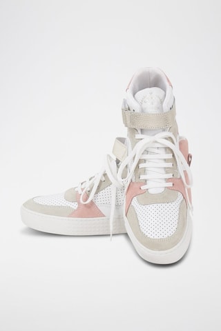 Sapatilhas subidas em couro - Rosa e branco - I.Code