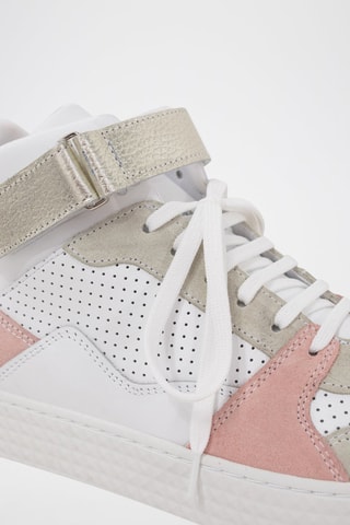 Sapatilhas subidas em couro - Rosa e branco - I.Code
