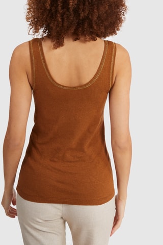 Camisola de alças em linho - Camel - I.Code