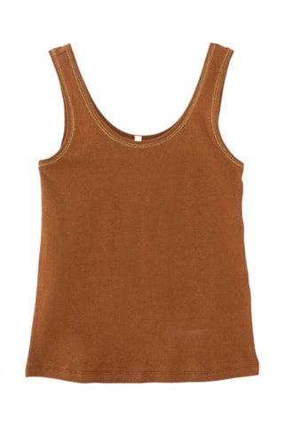 Camisola de alças em linho - Camel - I.Code