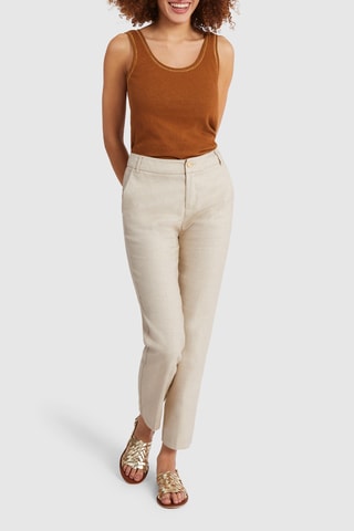 Camisola de alças em linho - Camel - I.Code