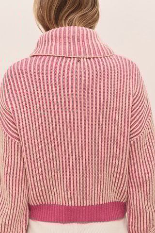 Camisola em alpaca - Fúcsia e branco