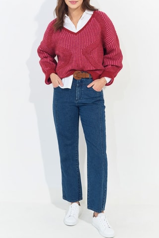 Camisola em lã e alpaca - Bordô