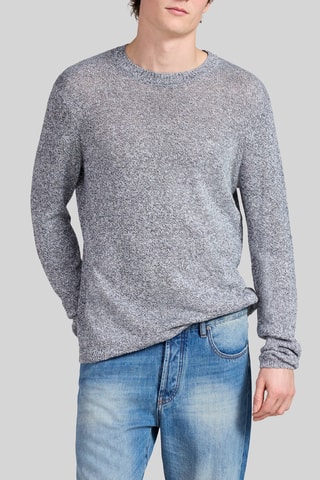 Camisola em linho - Cinzento e azul - IKKS