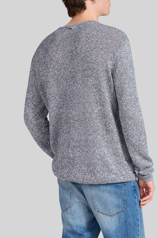 Camisola em linho - Cinzento e azul - IKKS