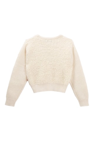 Casaco de malha em lã e alpaca - Cru - IKKS