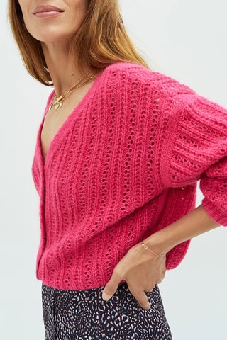 Casaco de malha - Fúcsia