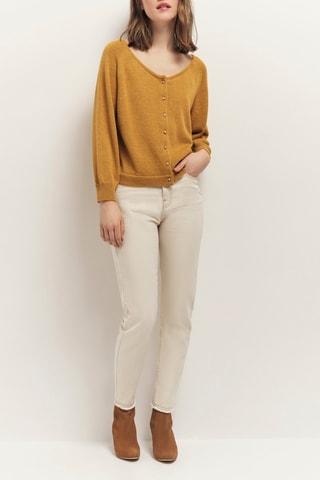 Cardigã em linho - Mostarda - One Step