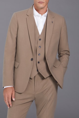 Casaco de fato em lã - Bege