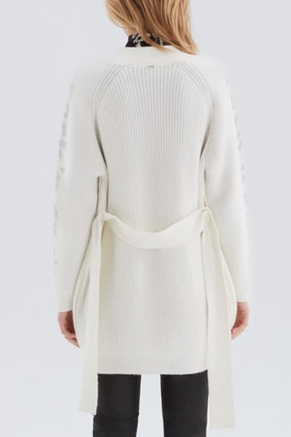 Casaco de malha comprido - Cru