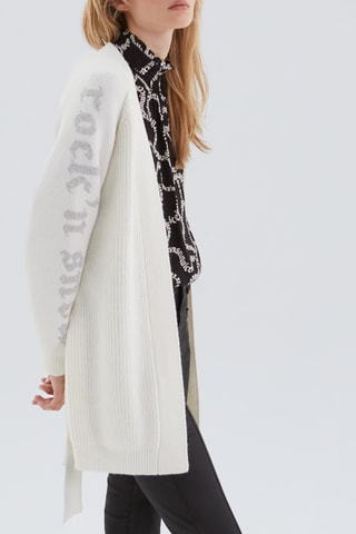 Casaco de malha comprido - Cru