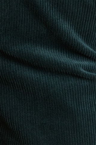 Calças em veludo de cintura alta - Verde