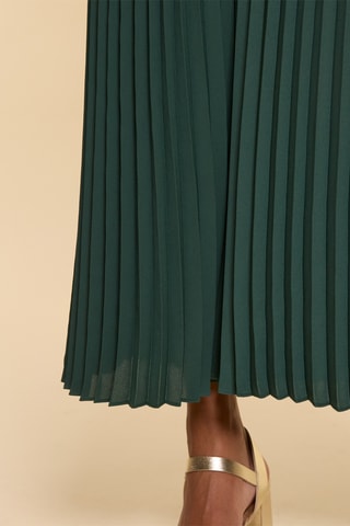 Calças largas de cintura alta - Verde