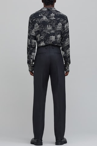 Calças de fato slim em lã - Preto