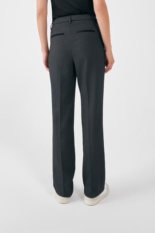 Calças direitas de cintura subida - Preto