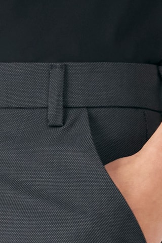 Calças direitas de cintura subida - Preto