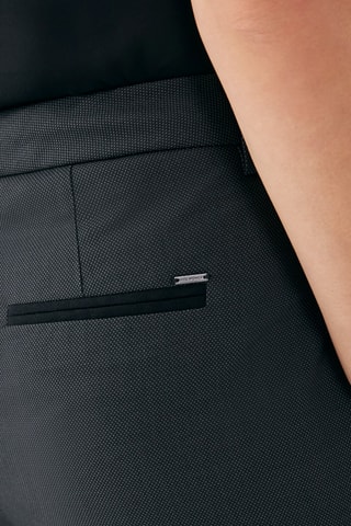 Calças direitas de cintura subida - Preto