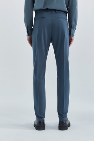 Calças slim em lã - Azul-cinza - IKKS