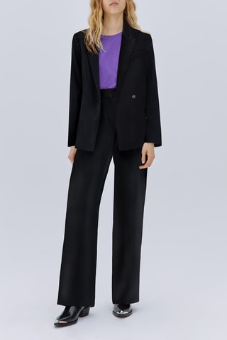 Calças direitas de cintura subida - Preto - IKKS