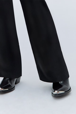 Calças direitas de cintura subida - Preto - IKKS