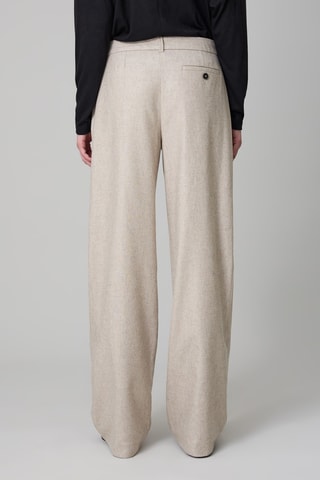 Calças flare em lã - Bege