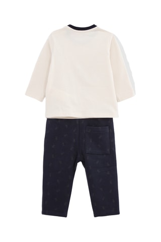 T-shirt e calças - Azul-marinho e cru