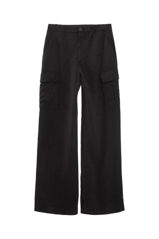 Calças de cintura subida - Preto