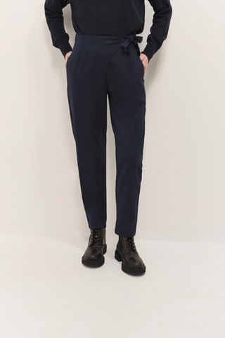 Calças corte cenoura - Azul-marinho - One Step