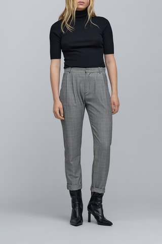 Calças corte cigarro - Preto e branco - IKKS