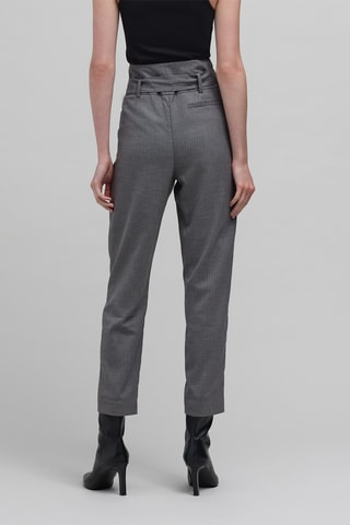 Calças corte cenoura cintura subida - Cinzento - IKKS