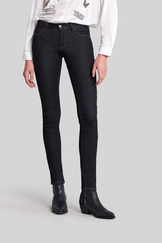 Calças de ganga slim de cintura baixa - Preto - IKKS