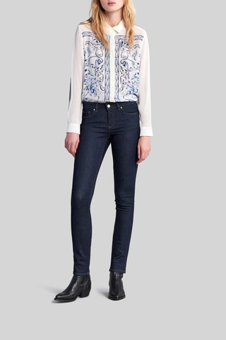 Calças de ganga slim de cintura baixa - Azul-pato - IKKS