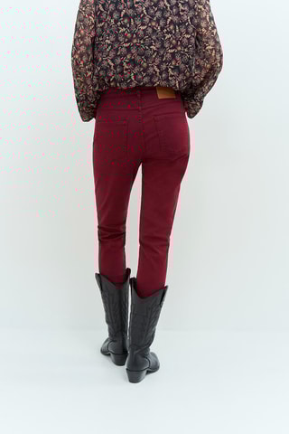 Calças de ganga slim 7/8 - Bordô - One step