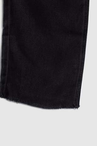 Calças de ganga de cintura alta - Preto