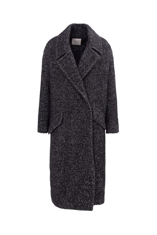 Sobretudo de lã - Preto mesclado