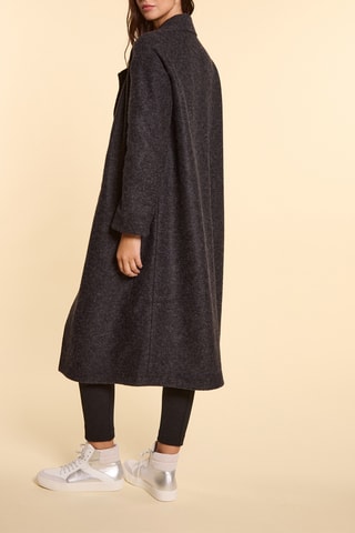 Sobretudo reversível de lã - Cinzento mesclado