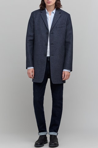 Sobretudo de lã - Azul-marinho