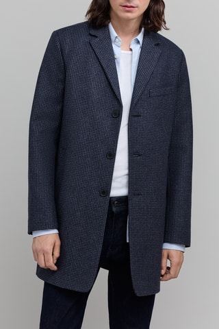 Sobretudo de lã - Azul-marinho