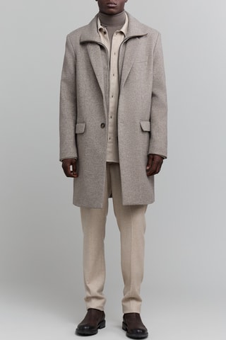 Sobretudo 2 em 1 de lã - Cinzento