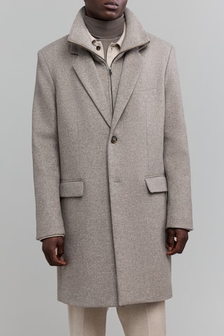 Sobretudo 2 em 1 de lã - Cinzento