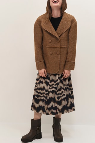 Sobretudo de lã - Castanho-escuro