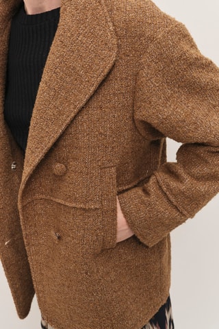 Sobretudo de lã - Castanho-escuro
