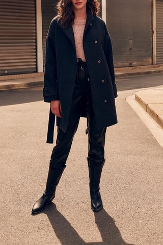 Sobretudo em lã - Cinzento